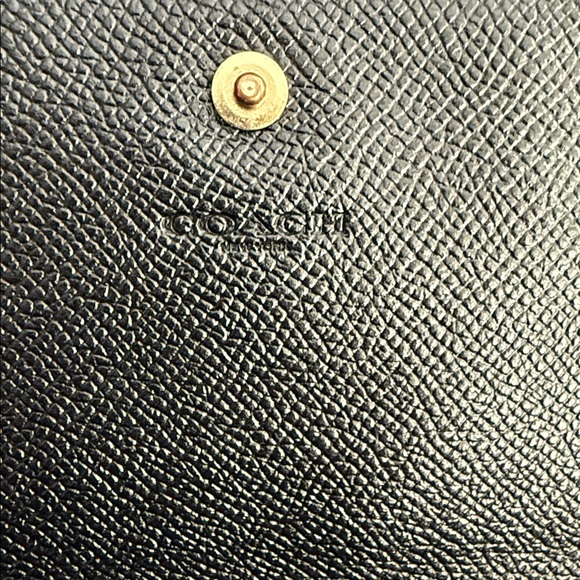 Coach slim cross grain Tri fold wallet black - Picture 9 of 10